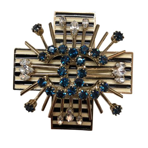 chanel brooch black and clear crystals cross|chanel vintage jewelry authenticity.